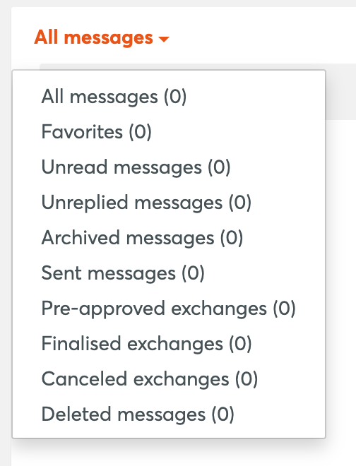 How do I find and filter my messages? HomeExchange